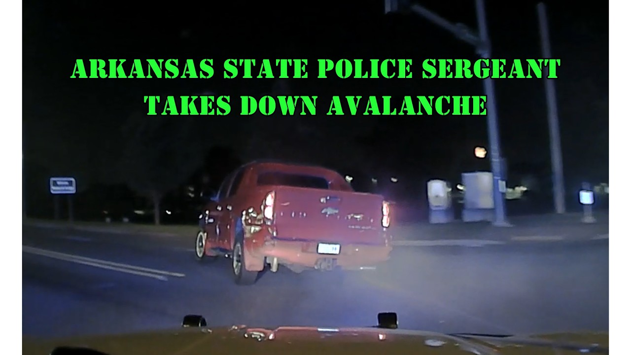 Arkansas State Police take over pursuit with Chevy Avalanche - PIT / TVI Maneuver into wall #pursuit
