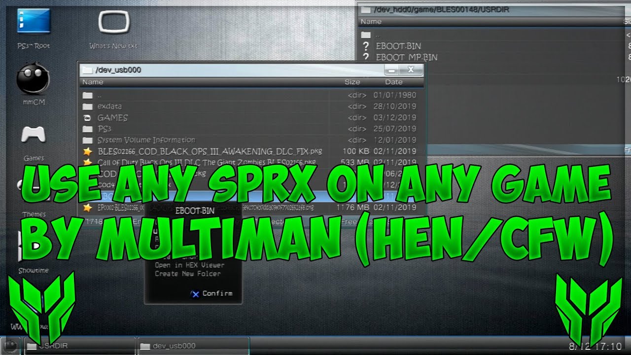 [PS3/HEN/CFW] How to install any SPRX menu on any Game with Multiman/mmCM *2019*