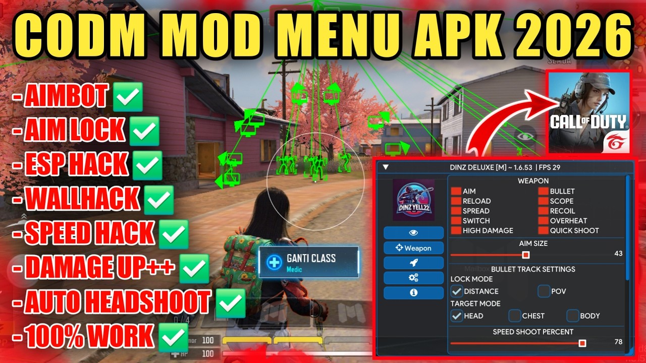 CHEAT CODM TERBARU 2026 ANTI BANNED – CODM GARENA MOD MENU WALL HACK AIMBOT AIM LOCK GRATIS