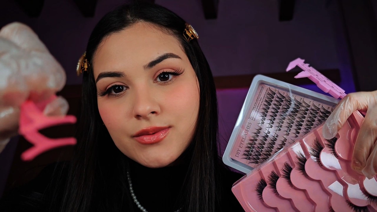 ASMR EXTENSÃO de CÍLIOS | Sussurros e Sons Relaxantes ✨️Roleplay 