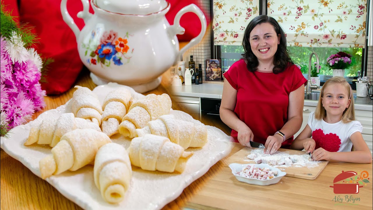 Cum sa Prepari Usor CORNULETE CU RAHAT  Fragede? CC SUB(Crescents pastries)#abyblajan #cornulete #4k