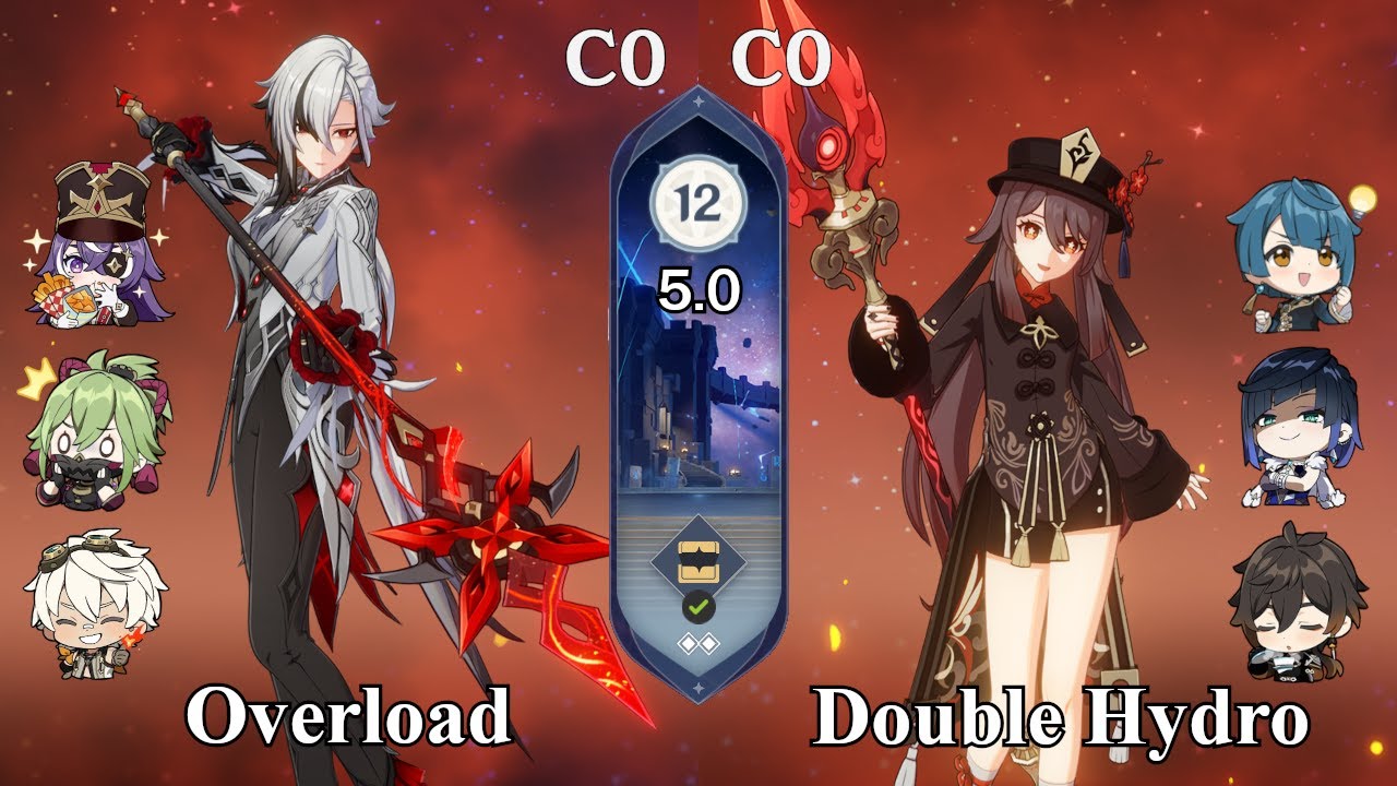 C0R1 Arlecchino Overload & C0R1 Hu Tao Double Hydro | Spiral Abyss 5.0 | Genshin Impact