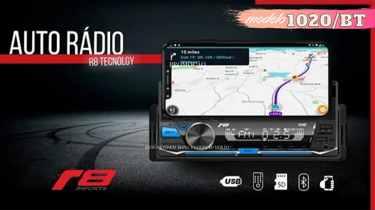 R8 TECNOLOGY (1020BT) SEU CELULAR VIRA CENTRAL MULTIMÍDIA COM ESSE APARELHO.