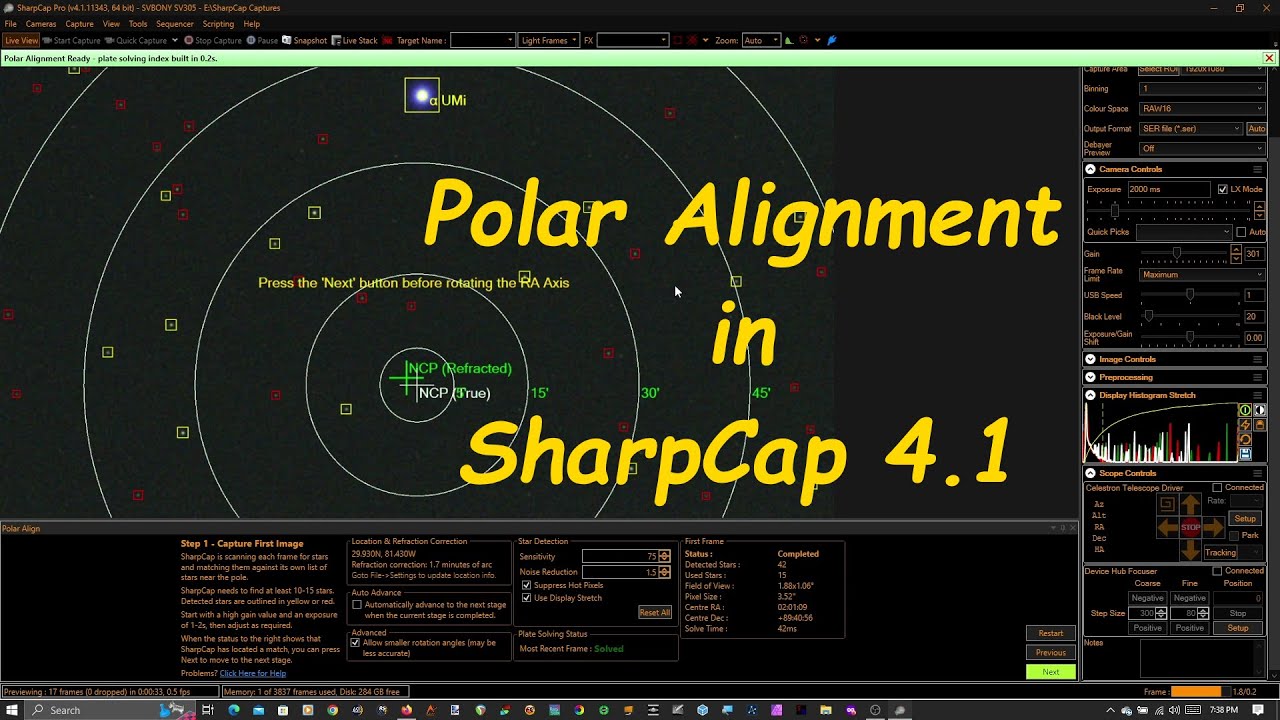 Polar Alignment In SharpCap 4.1