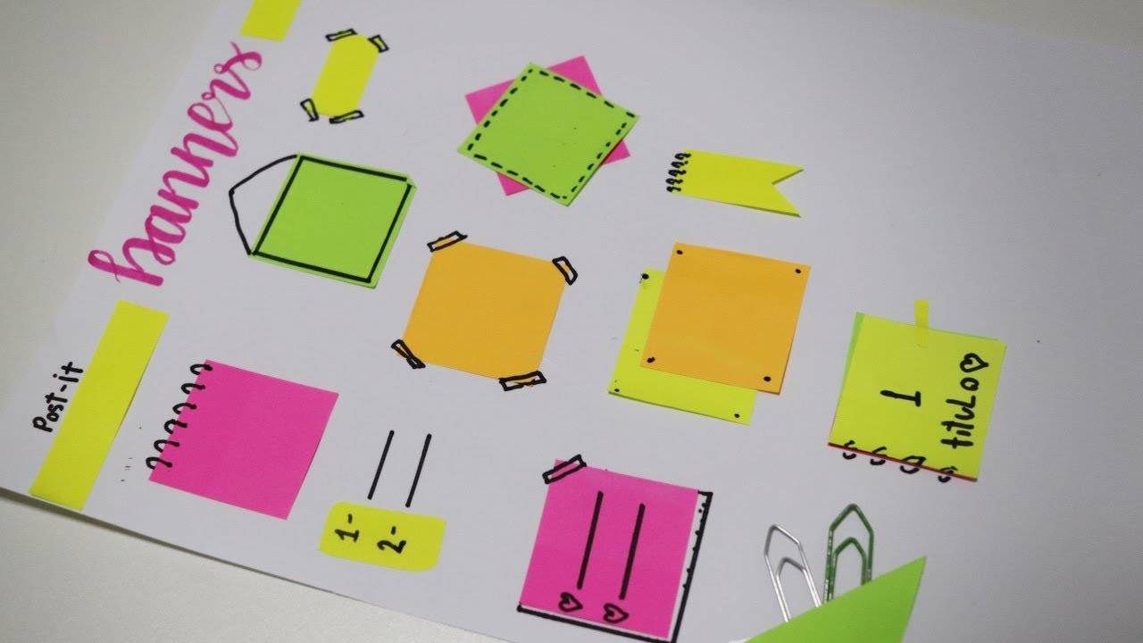 Como usar POST IT para decorar seu caderno por LIVIA STURNIK