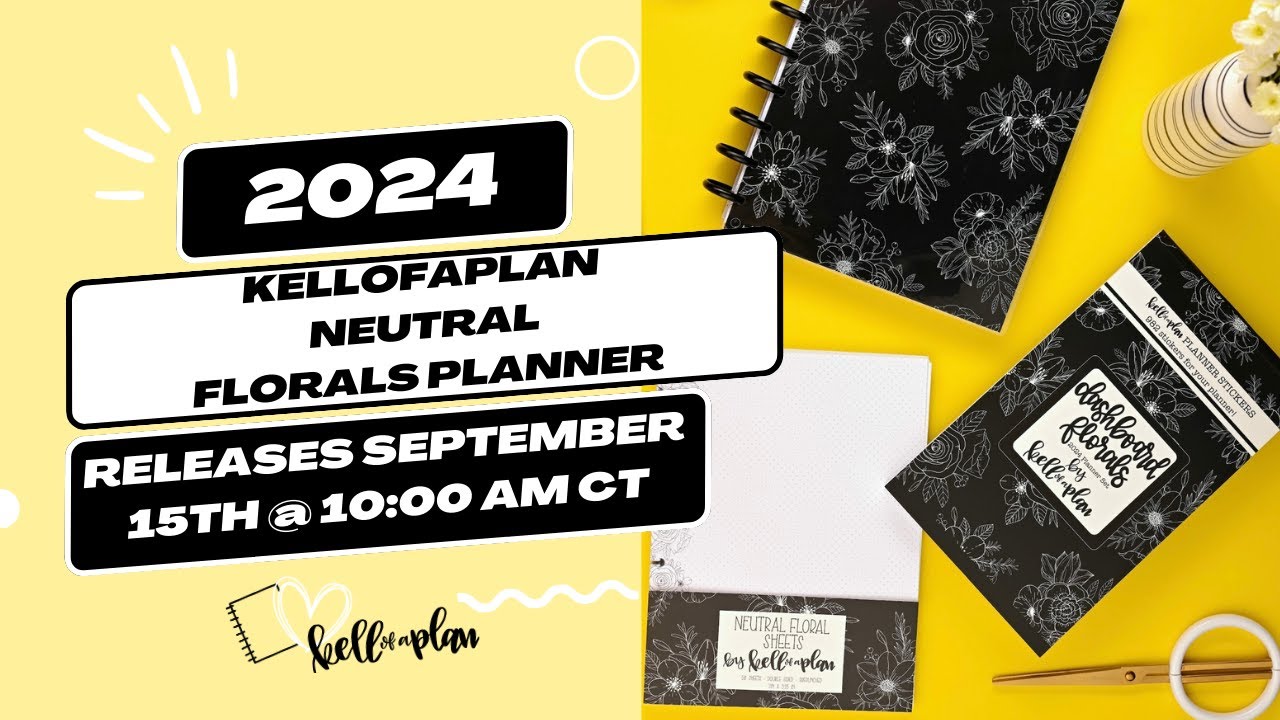 Neutral Florals 2024 Planner Collection By Kellofaplan- 9/15 Release