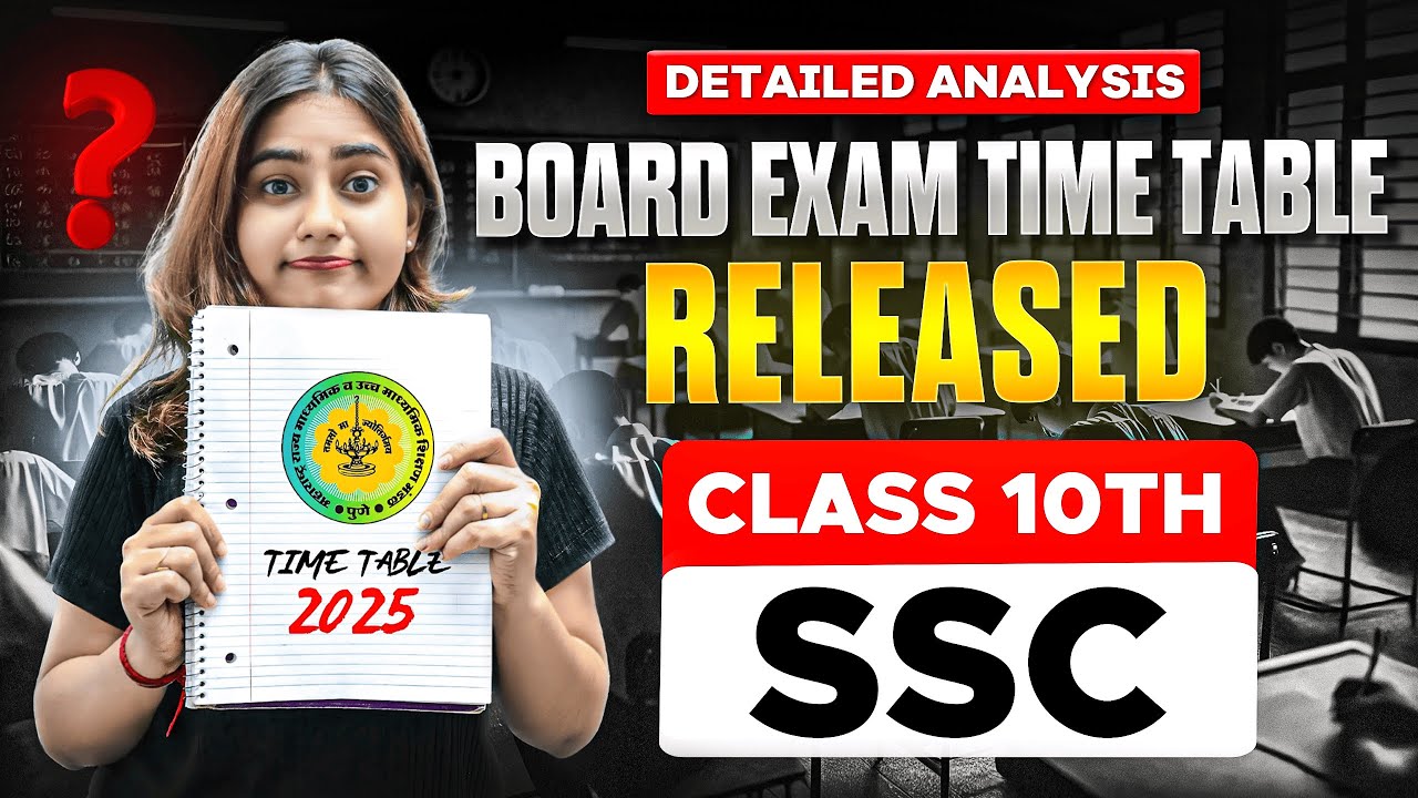CLASS 10TH SSC BOARD EXAM TIME TABLE RELEASED🔥 | MAHARASHTRA BOARD EXAM TIME TABLE 2024-2025📖