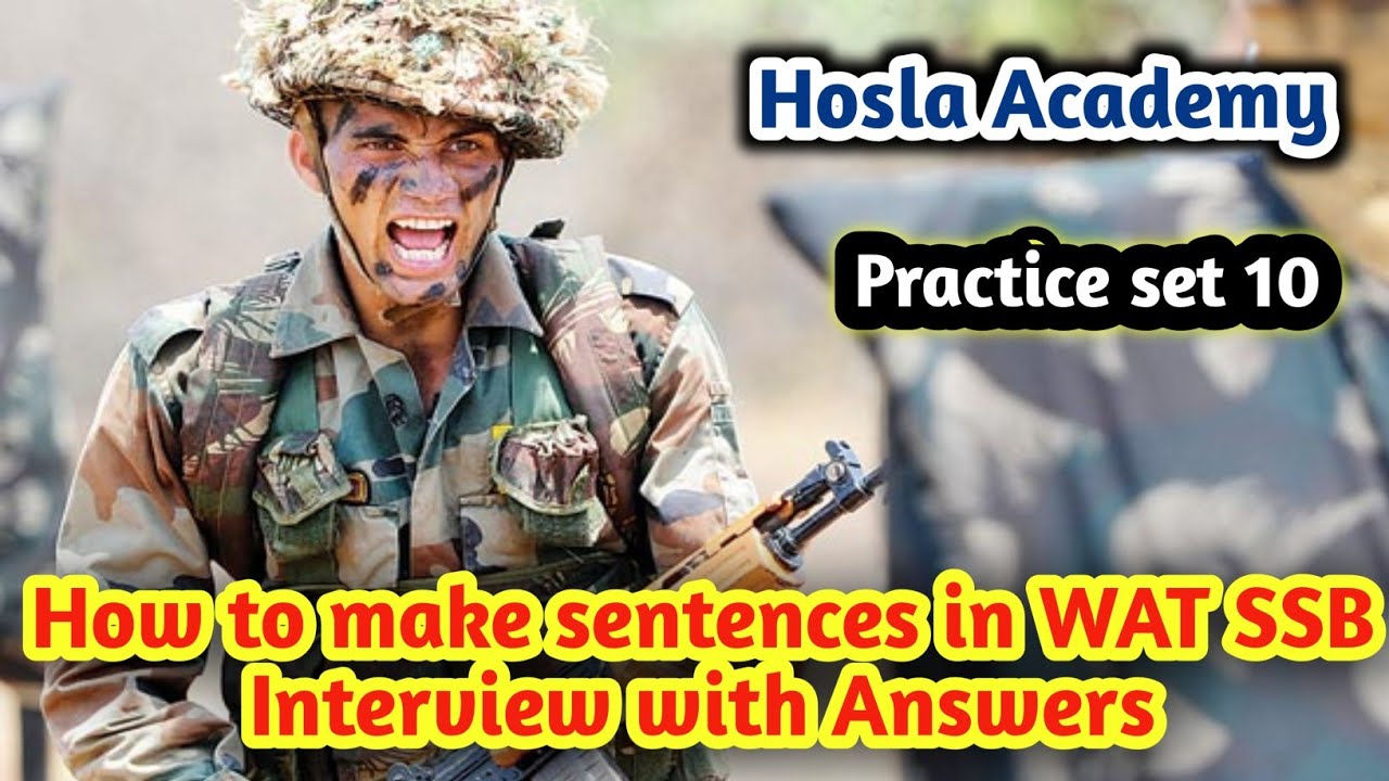 How to make Sentences in WAT SSB Interview with Answers | Hosla Academy