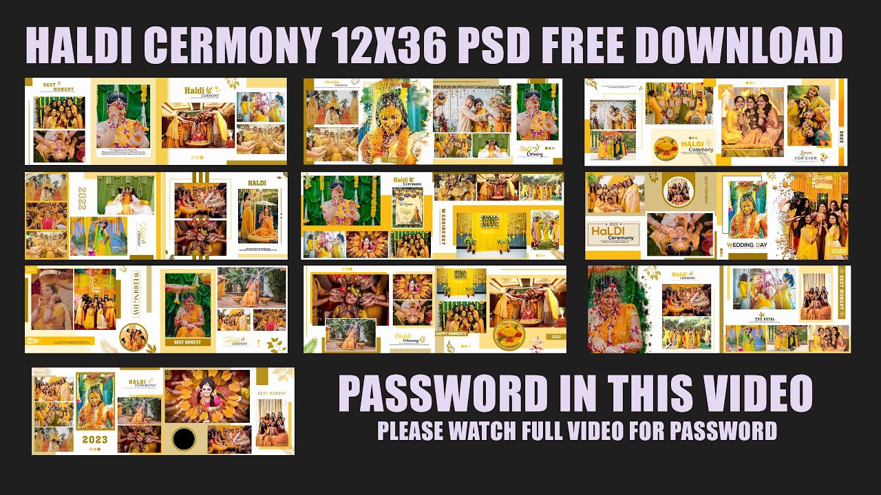 12x36 HALDI Ceremony 10 PSD file free || Creative Album Design PSD || 2025