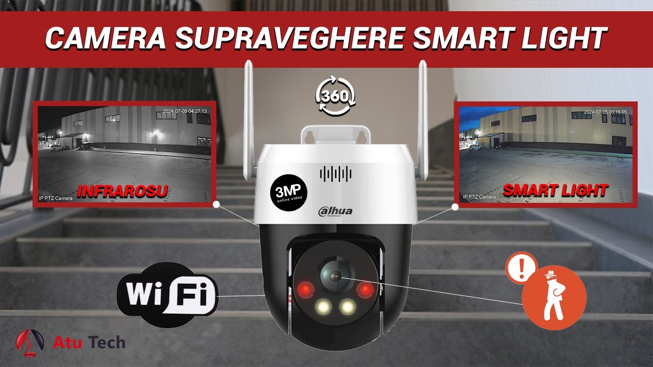 Camera supraveghere cu iluminare duala auto tracking detectie persoane si autovehicule | P3AE DAHUA