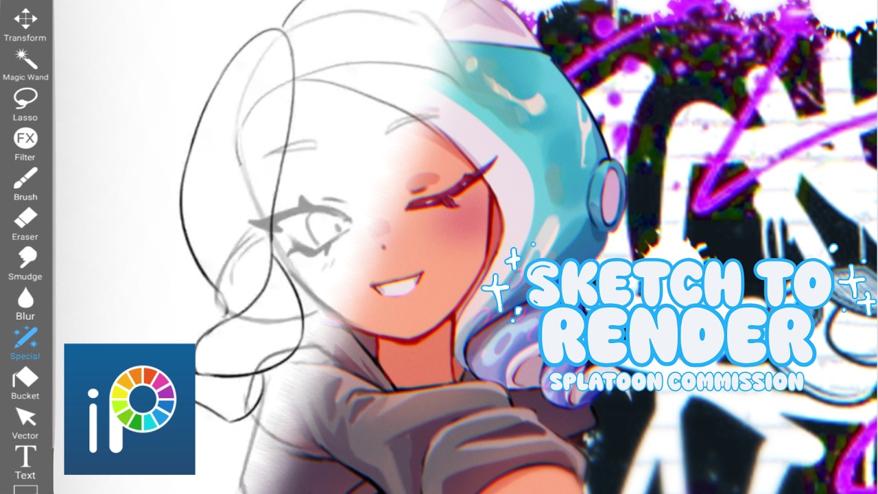 Sketch to Render! Digital Drawing Process [IbisPaintX]