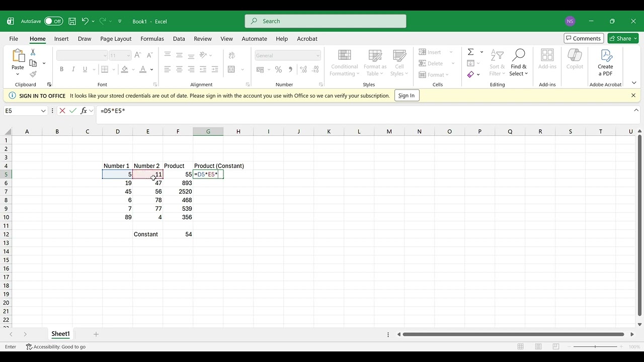 Excel made Easy  - Product of number & Product of numbers with a constant #exceltips #excel #trend