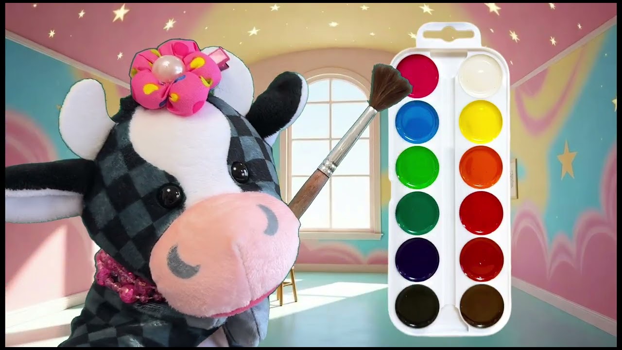 Вчимо кольори та цифри з Корівкою Нюшею 🎨🌈 | Малюємо і рахуємо до 12