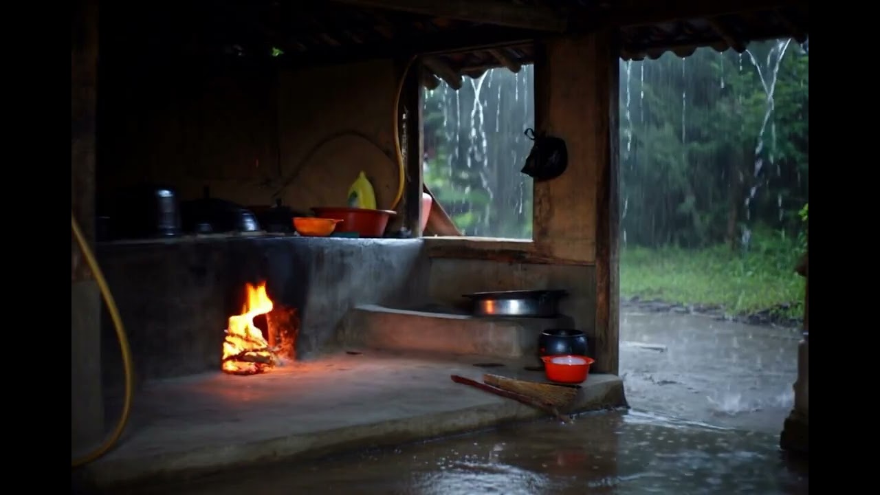 🔥 Korean Countryside Campfire | 한국 시골집 모닥불 수면 힐링 사운드 (10 Hours)