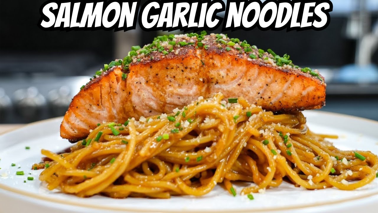 Salmon Garlic Noodles - Mind Blowing Flavor!