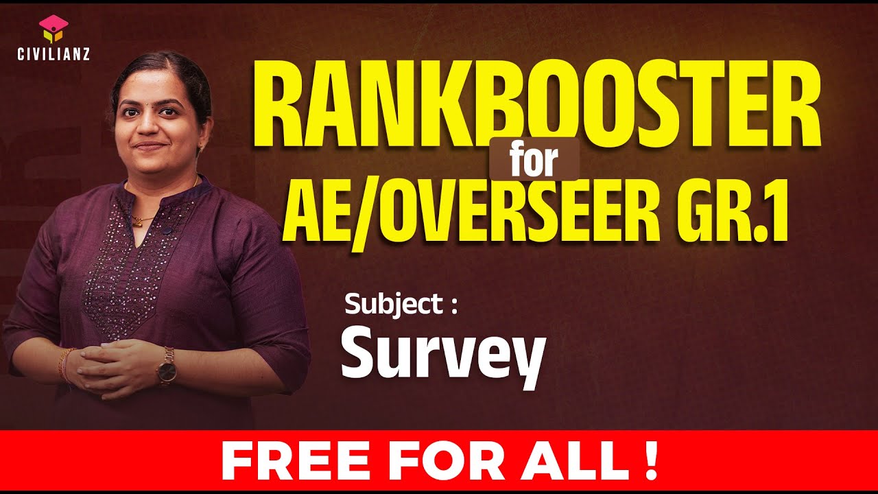 🔥 Rank Booster FREE CLASS !! Survey  Live Class for Overseer Gr.1 & AE Exams | Civilianz
