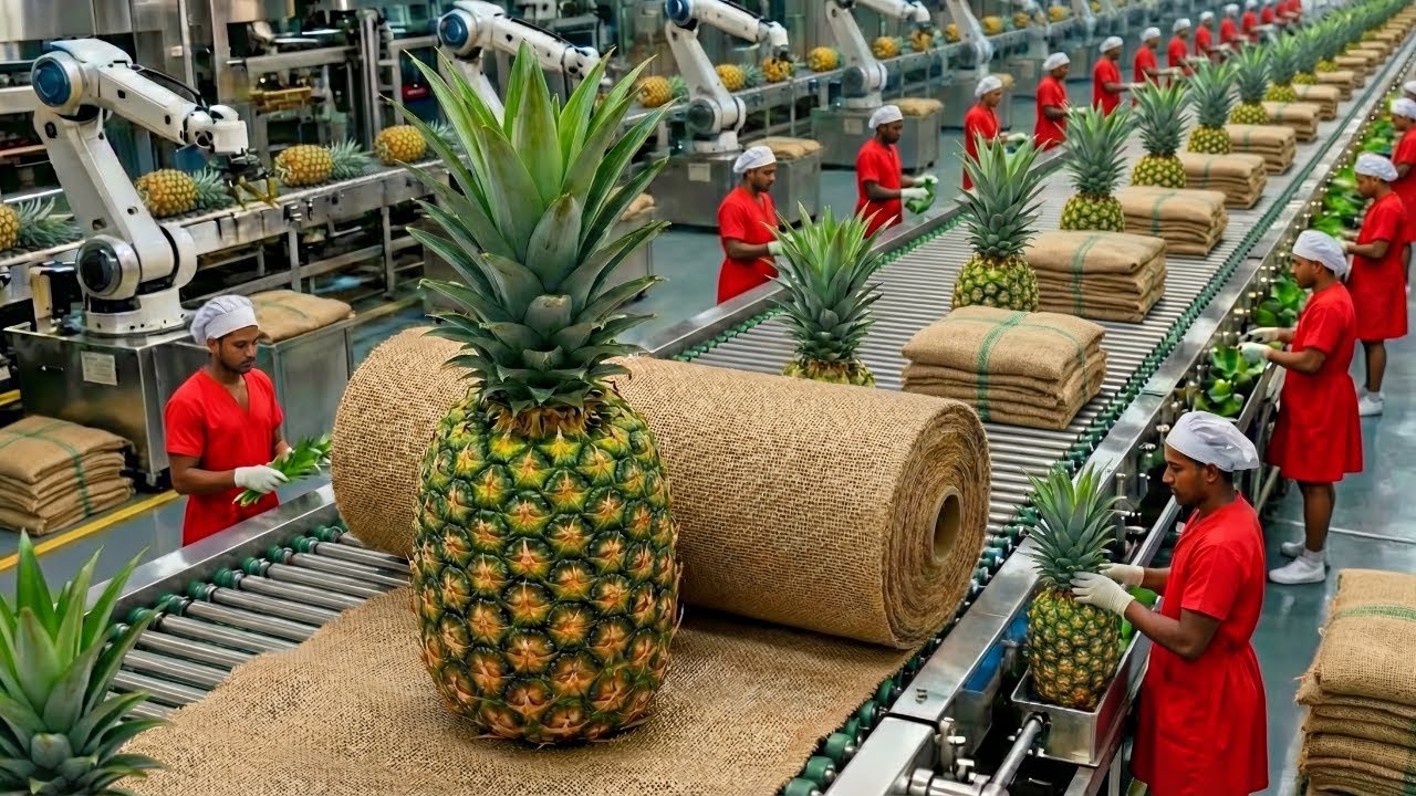 This Factory Turns Pineapple Leaves Into Vegan Leather | (Mind-Blowing Process)