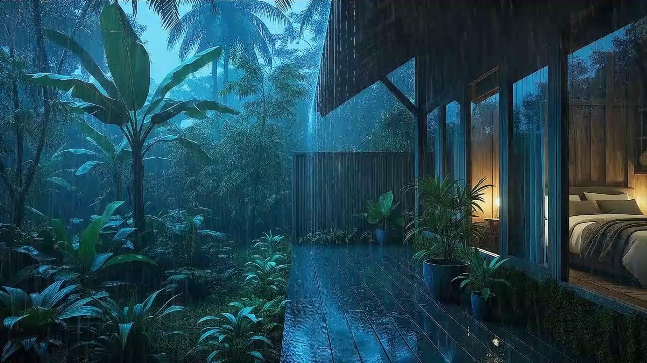 Calm Forest Rain Noise For Peaceful Sleeping In A Forest Hidden Cabin 🌧️