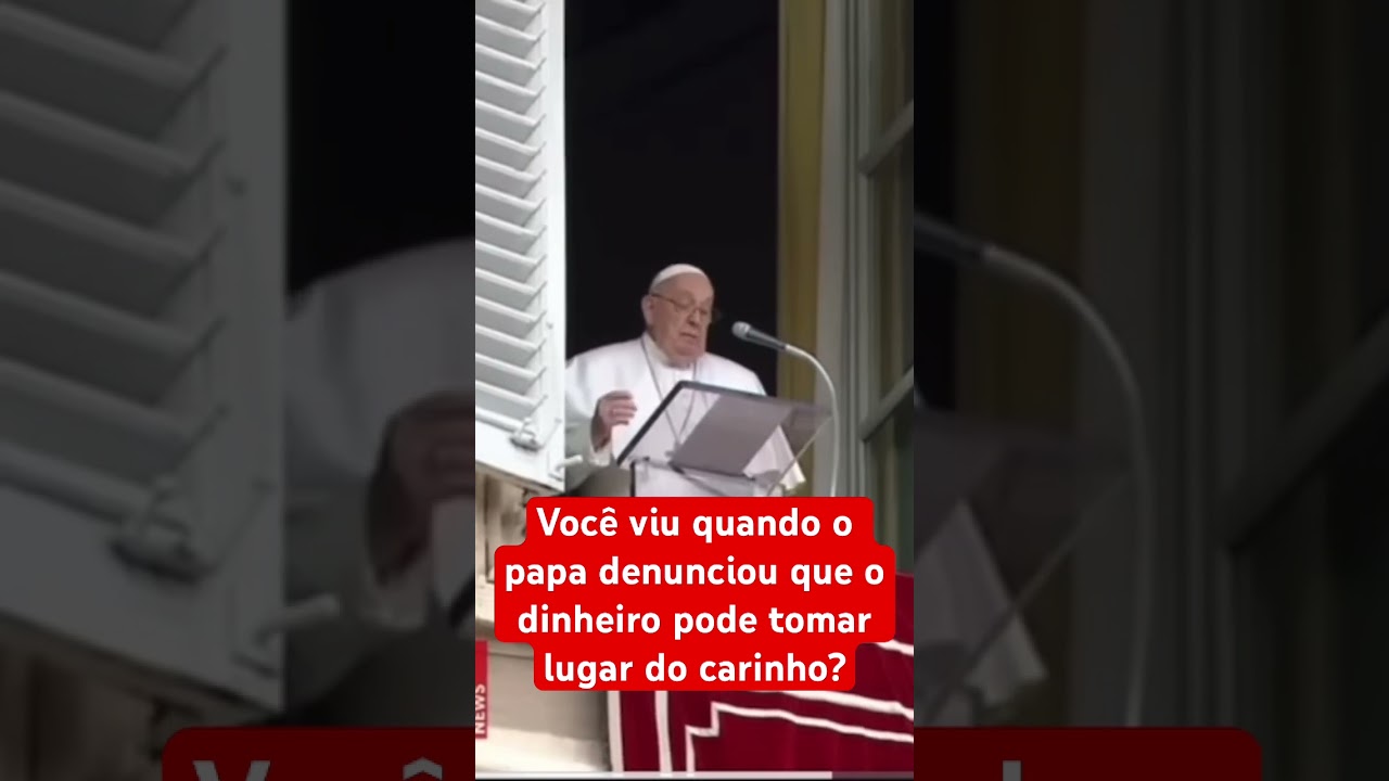 O Papa sempre profeta! Denuncia a substitui&ccedil;&atilde;o do afeto pelo dinheiro! #fe #evangelhodiario #jesus