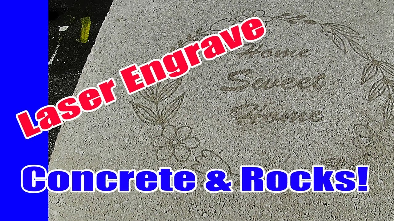 Laser Engrave on concrete pavers, bricks and rocks with Tio2.