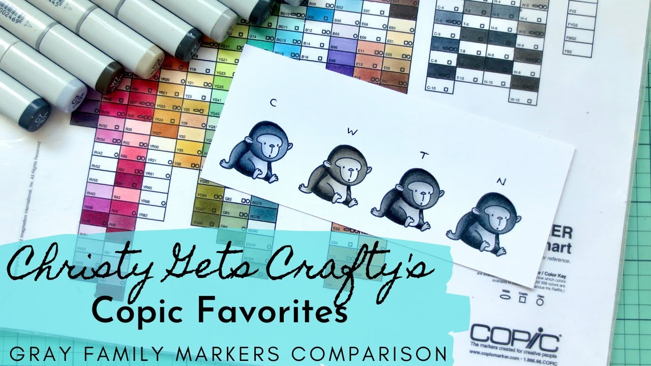 Four Ways to Color Gorillas | Gray Family Marker Comparison | Hello Bluebird Stamps