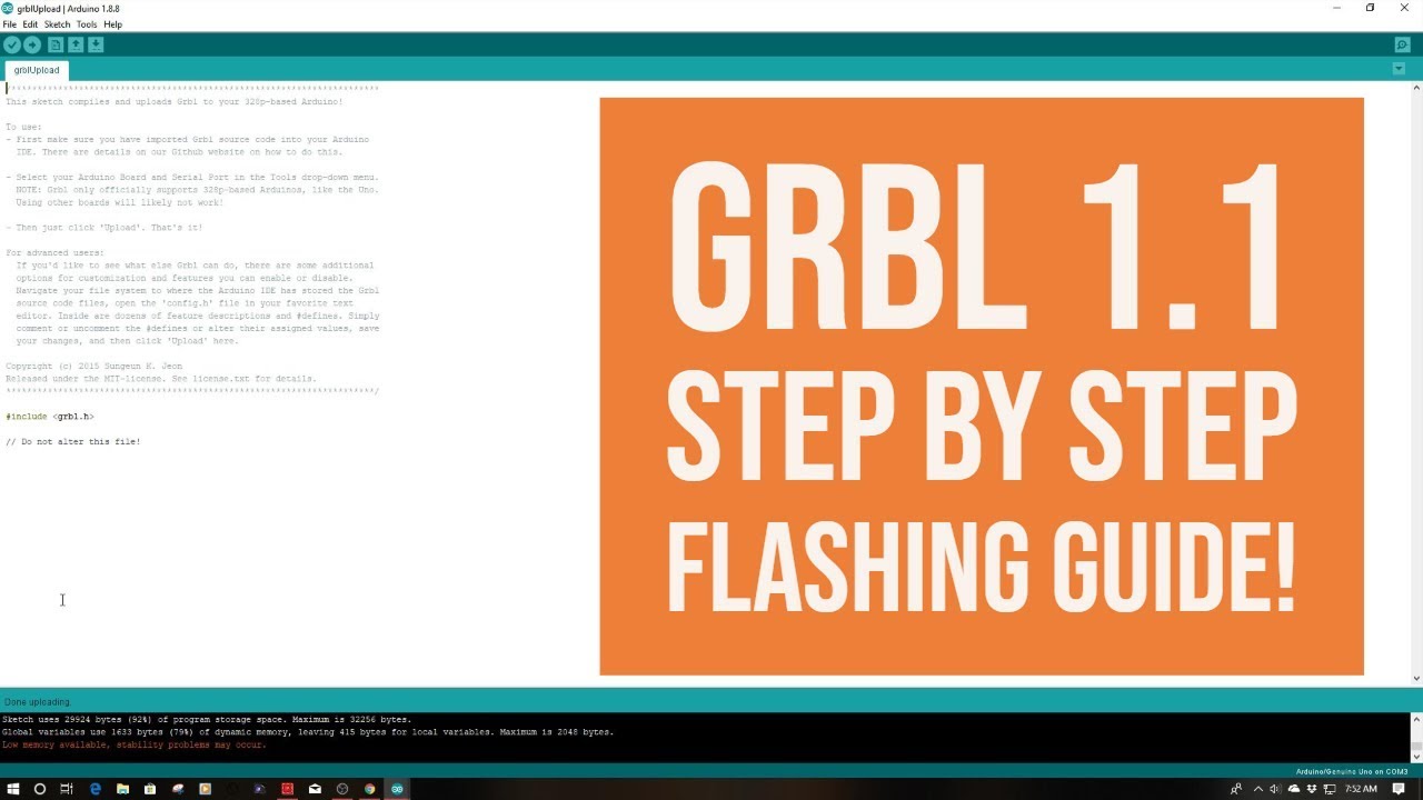 GRBL 1.1 - Step By Step Installation Guide to Flashing Arduino Uno!