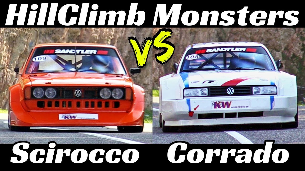 VW Scirocco MKI Vs Corrado R - 300+ HP/10.000 Rpm Hillclimb Monsters - FIA Hill Climb Masters Gubbio