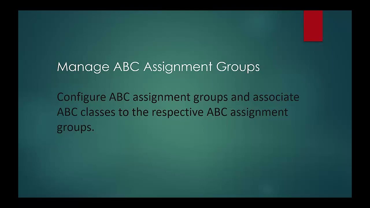 Manage ABC Assignment Groups