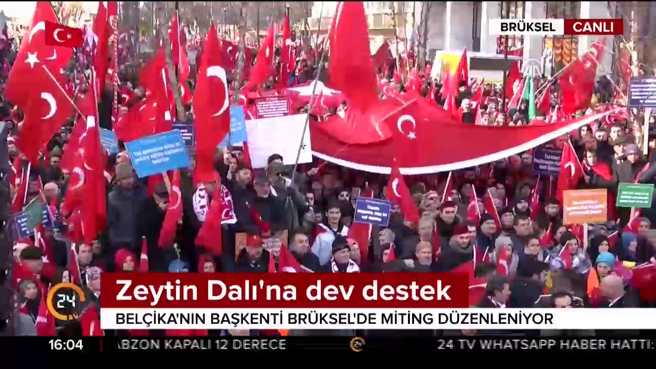 Br&uuml;ksel'de #ZeytinDalıHarekatı'na destek mitingi d&uuml;zenleniyor