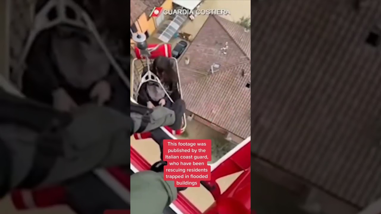 A pregnant woman was rescued from a balcony amid deadly floods in Emilia Romagna, Italy