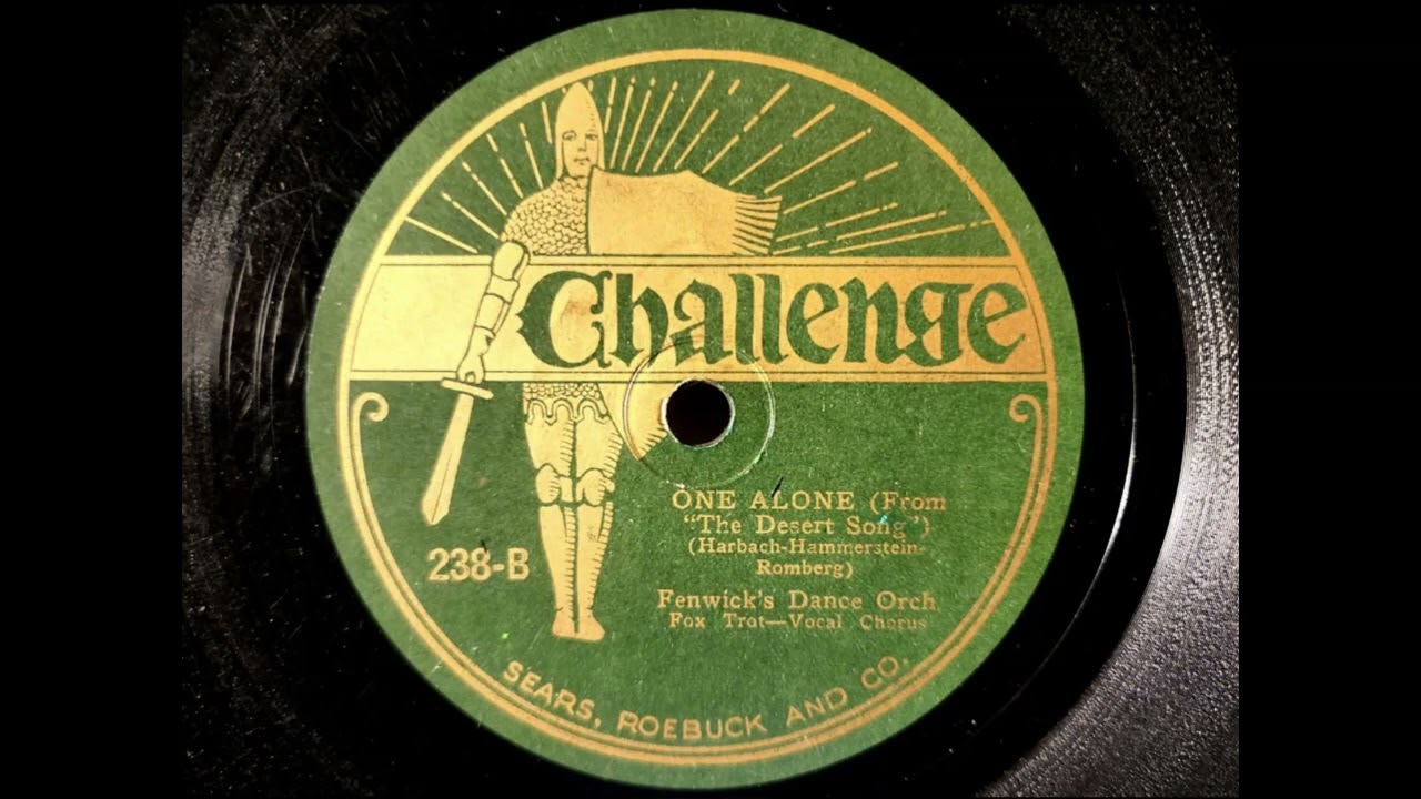 ONE ALONE - FENWICK'S DANCE ORCHESTRA - 1920s Dime Store Dance Music Series!