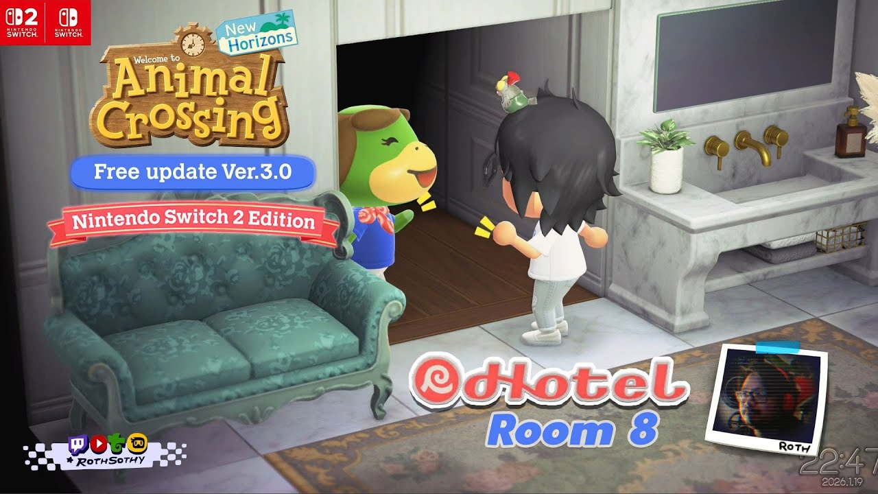 ◉ Hotel Room 8 in Animal Crossing New Horizons 🍿 via Switch 2 (Jan 19, 2026) #PopcornDay