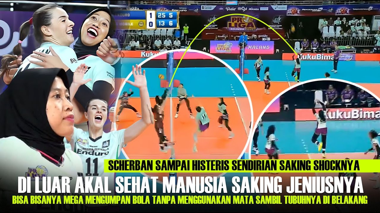 Umpan Jenius Apa Ini..!! Detik Detik Mega jd Setter Dadakan Tanpa Menggunakan Mata kepada Scherban
