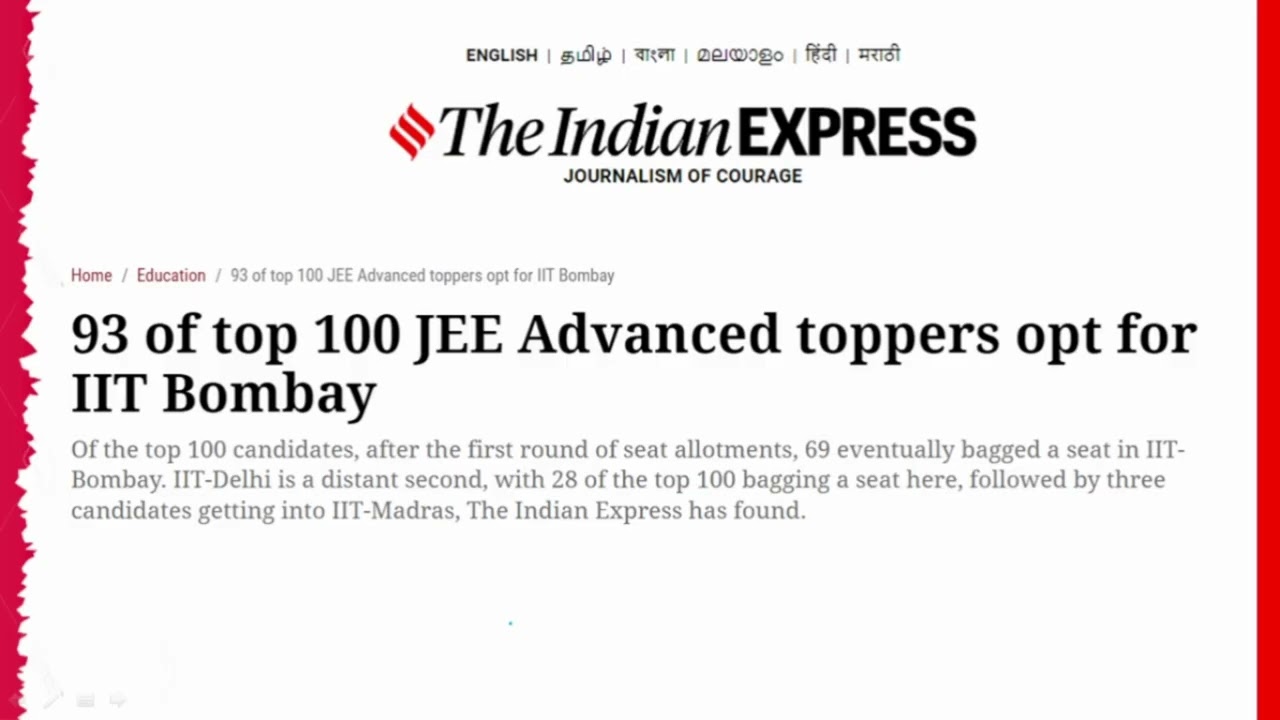 Josaa 2022 Round 1 Cutoff Released | Seat Cancelled | Student First Choice CS in IIT Bombay