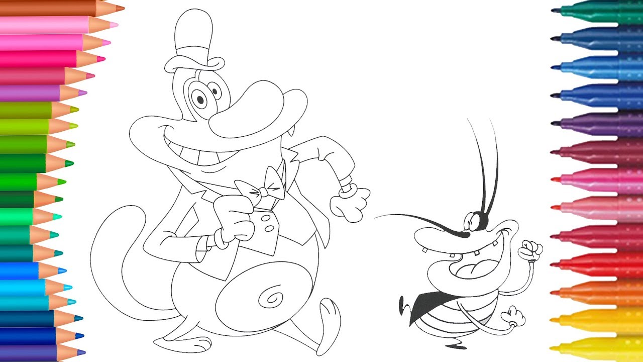 Oggy e i maledetti scarafaggi | Come disegnare e colorare | Piccole Mani Libro Da Colorare