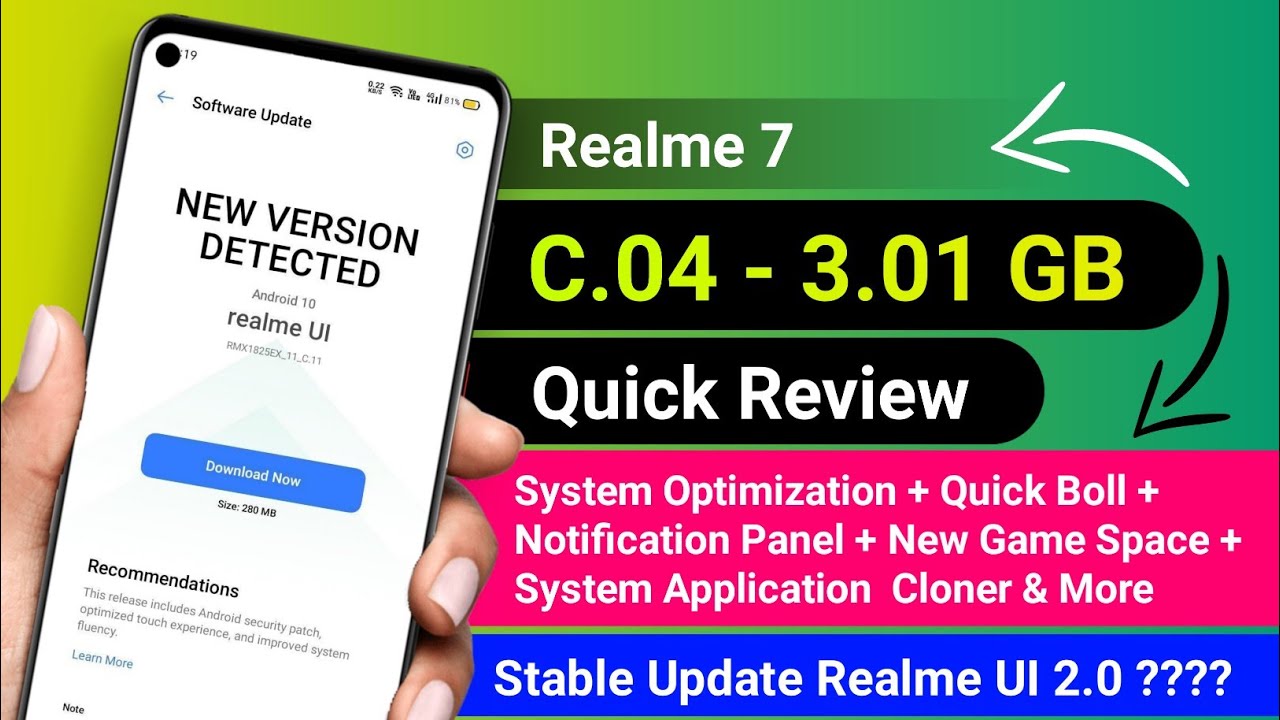 Realme 7 UI 2.0 New Update C.04 Quick Review || Stable Updater || Expected Release Date & Time