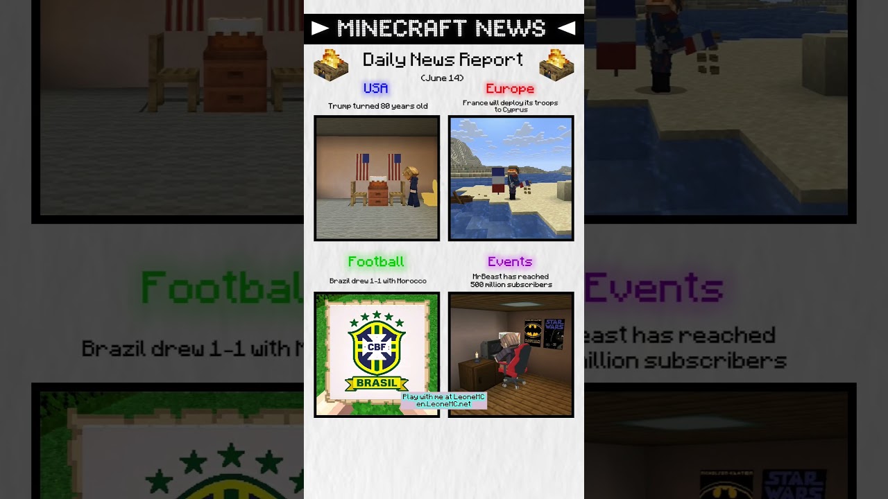 Daily news in 5 seconds. #minecraft #news #fyp #shorts