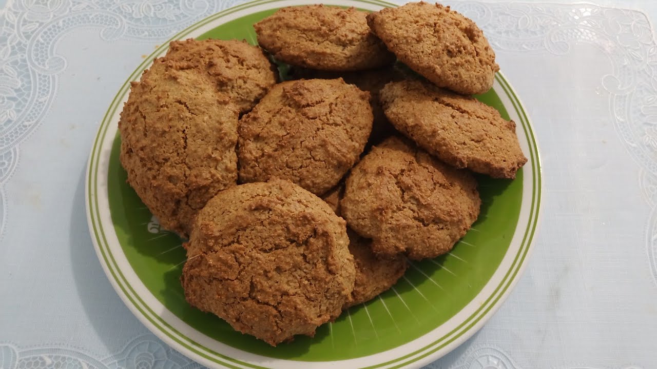 Bolachas de farinha de trigo integral e aveia