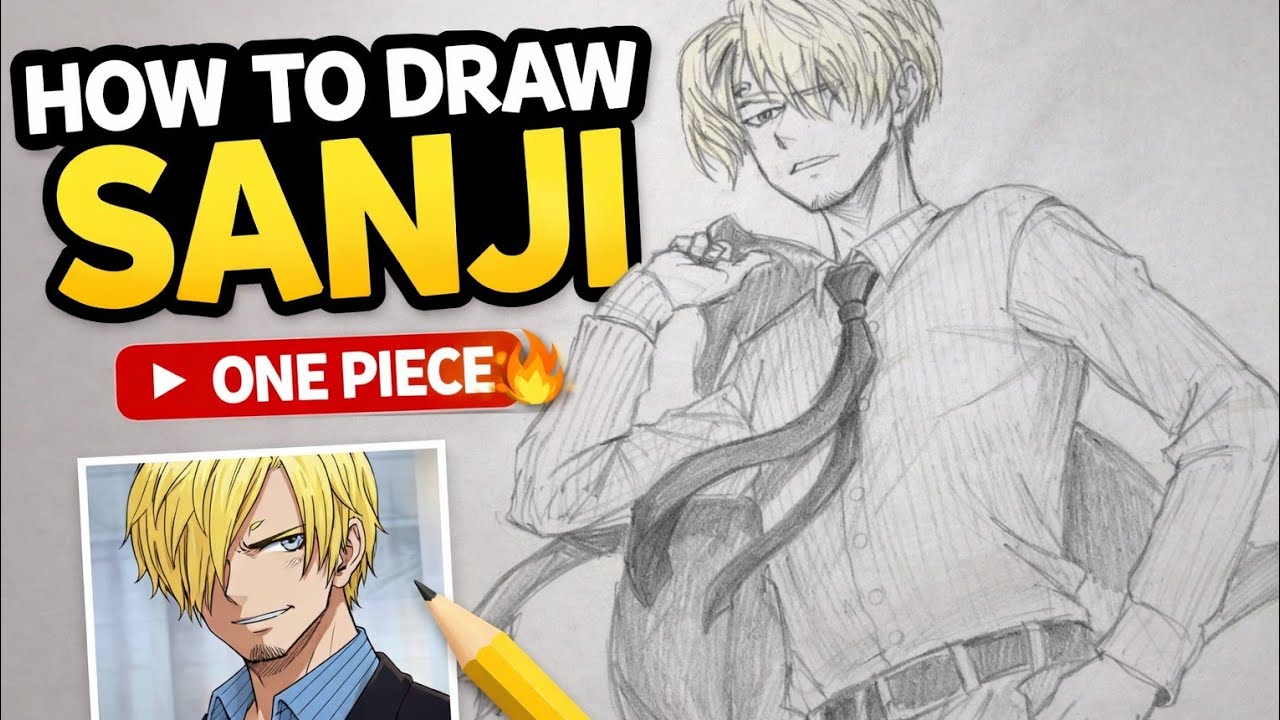 How to Draw Sanji from One Piece | Step by Step Anime Drawing Tutorial