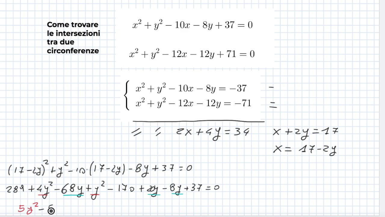 intersezione tra due circonferenze