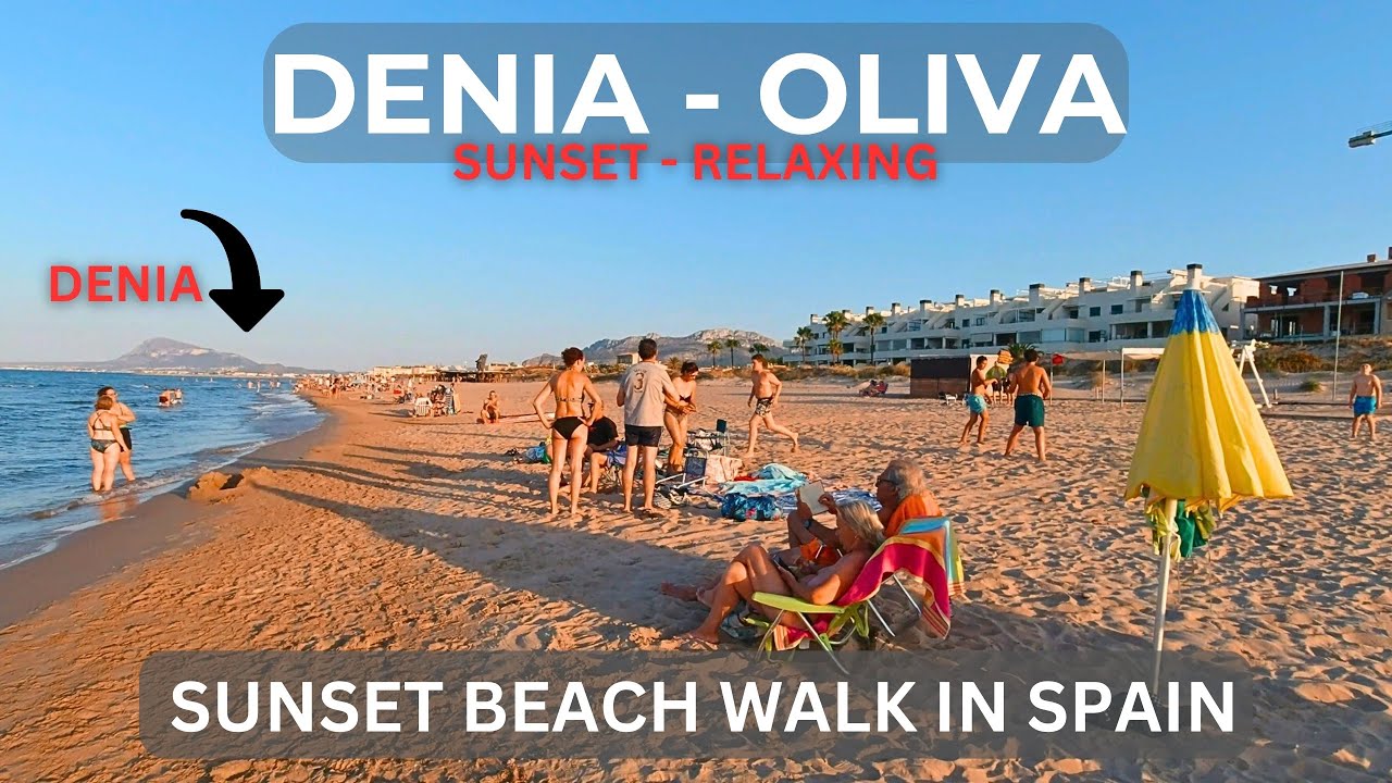 Relaxing Golden Sunset Beach Walk in Spain 🏝️🗿 #4kvideo
