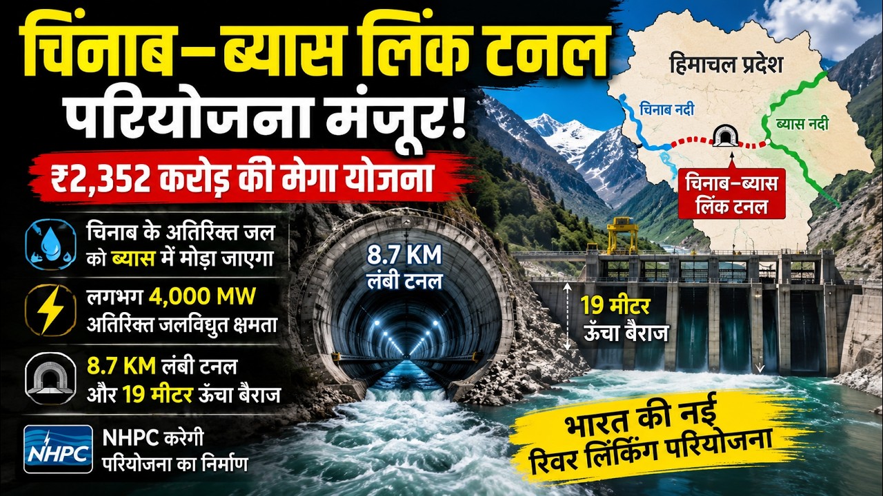 Chenab&ndash;Beas Link Tunnel Project Explained | India's Mega River Linking & Hydropower Project