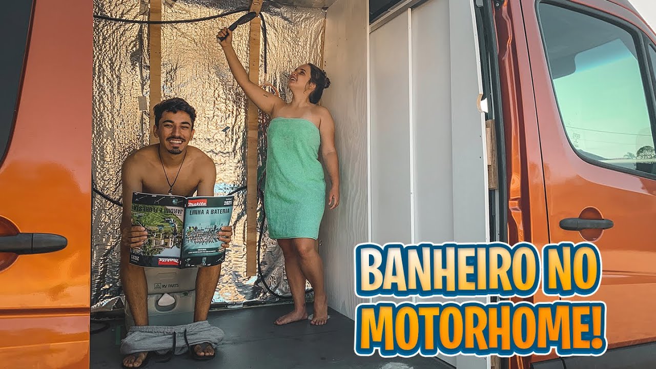 BANHEIRO NO MOTORHOME ARTESANAL!!