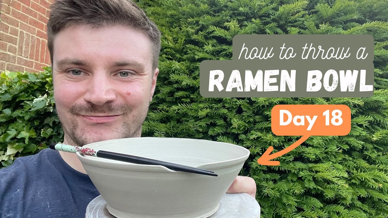 Day 18 Pottery Tutorial: Making a Ramen Bowl with Chopstick Holder