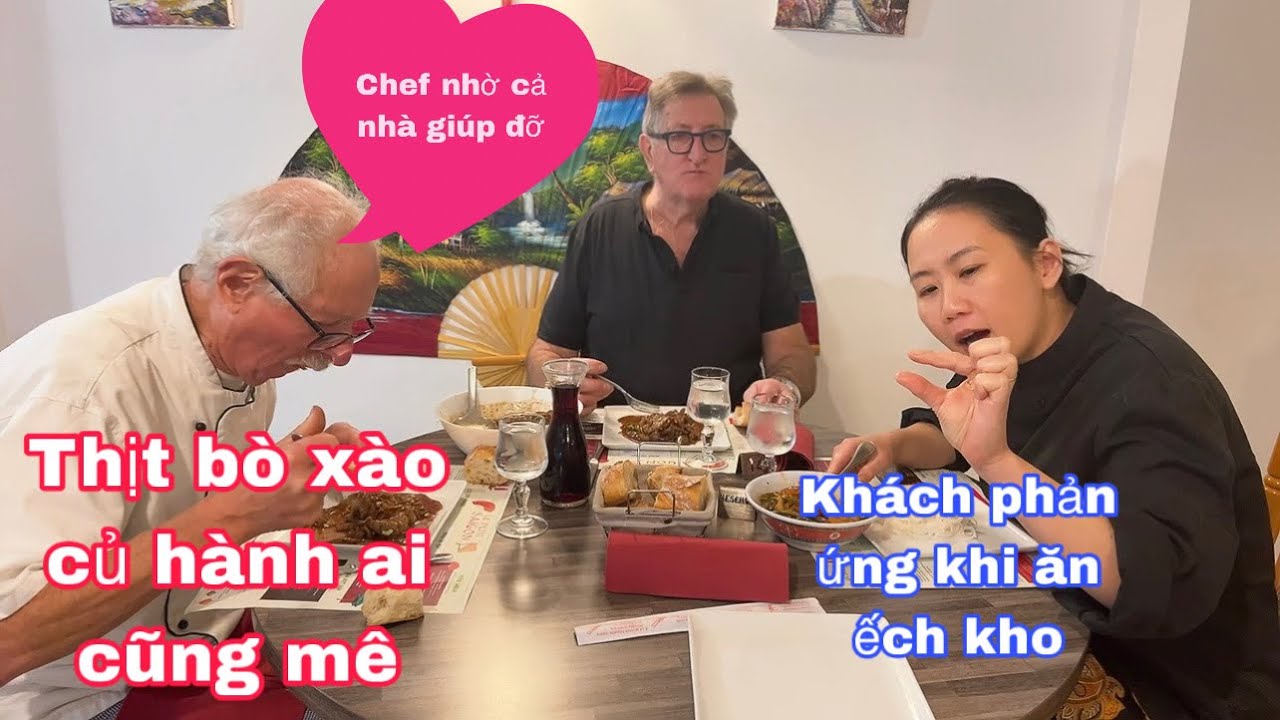 Thịt bò xào củ hành ăn bánh mì ai cũng mê/chef nhờ cả nhà giúp đỡ/khách phản ứng về ếch kho 