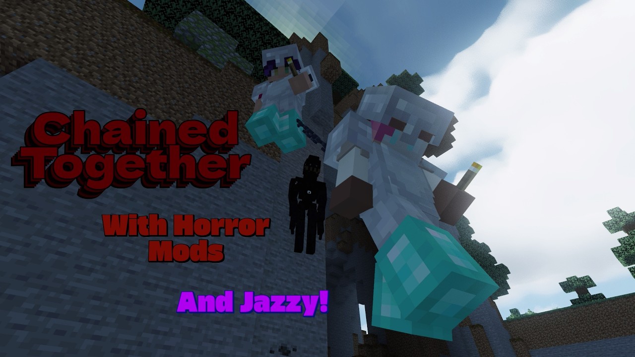 Beating Minecraft While Chained Together, But Its Horror! With Jazz!