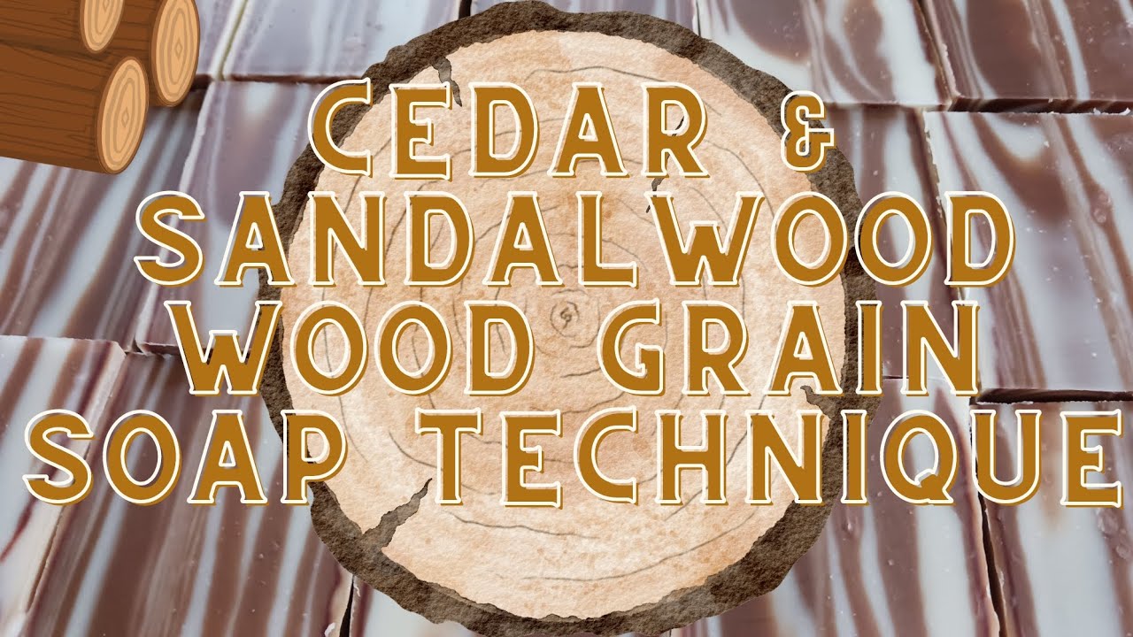 CEDAR SANDALWOOD SOAP | How to Make a Wood Grain Design in Cold Process Soap #cedarwood