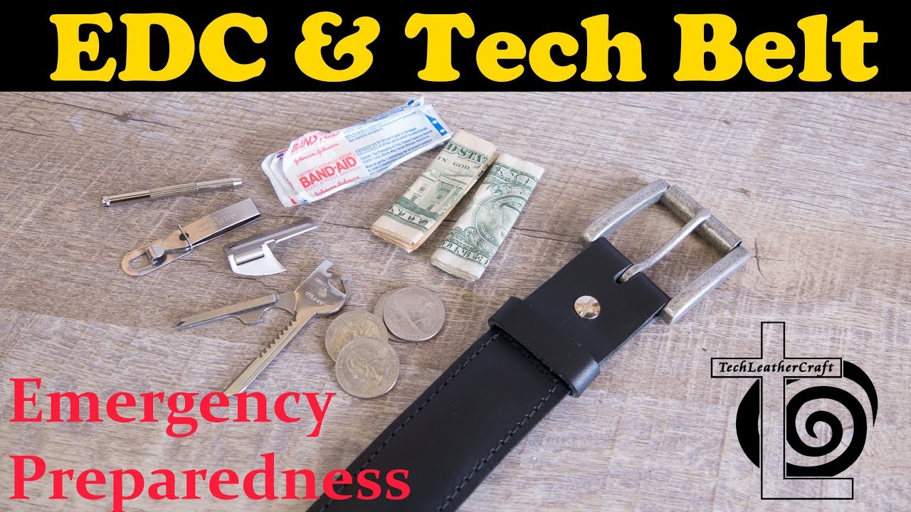 EDC Tech Leather Belt with Hidden Secret Pocket  - 4K