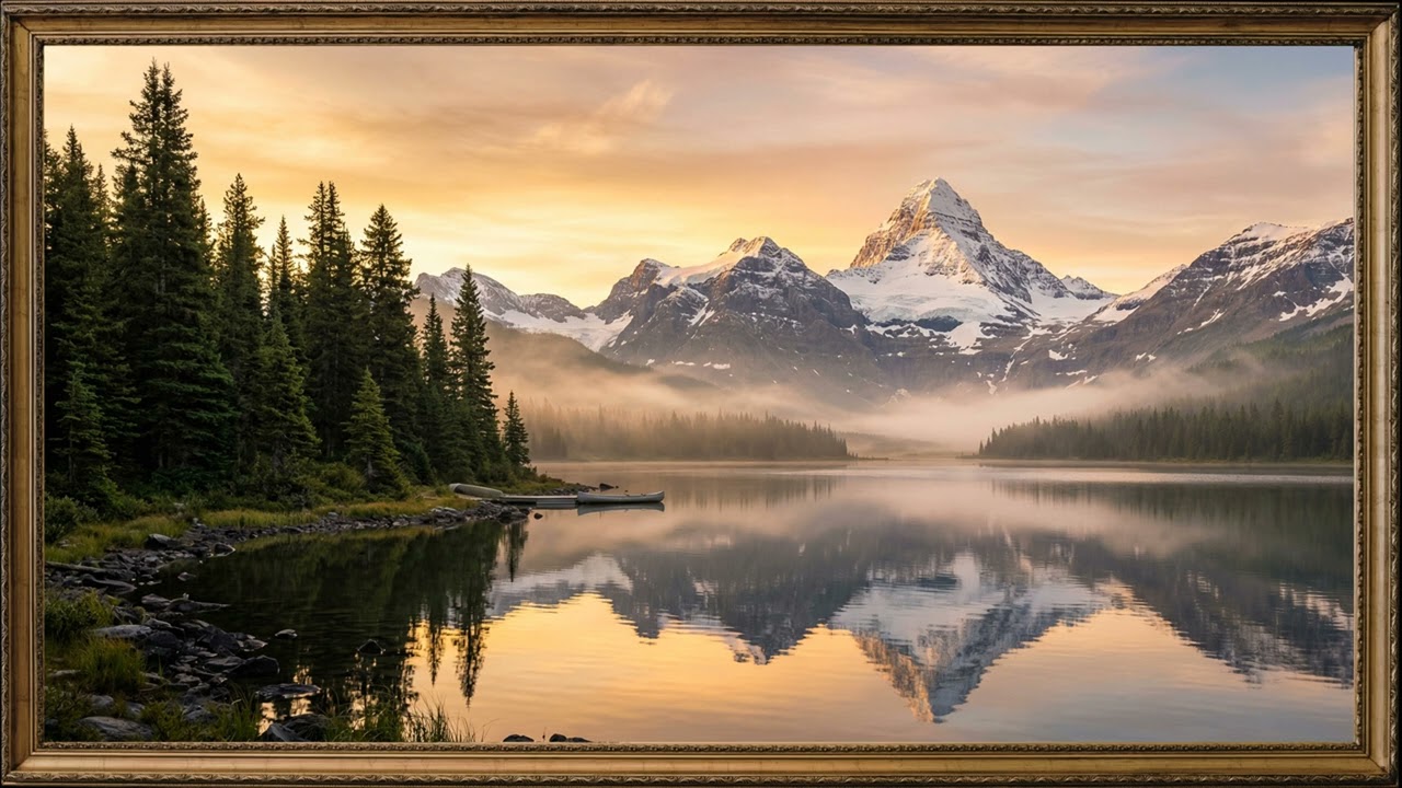Serene Mountain Landscape view, 4K UHD Canvas Art | Framed Art TV Screensaver