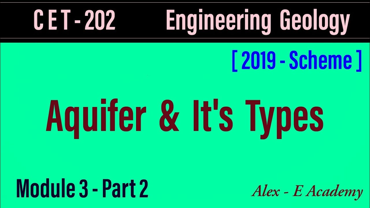 CET 202 - Engg Geology | Module 3 - Lec 2 | Types of Aquifer and it's Properties | S4 KTU - Civil